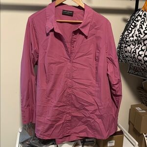 Lane Bryant Pink Dress Shirt Soft Cotton Blend